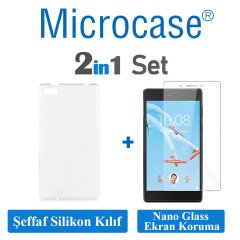 Microcase Lenovo TAB 4 7 TB-7504 Tablet Silikon Kılıf+Nano Glass