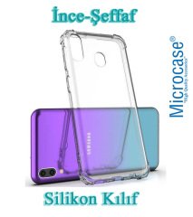 Samsung Galaxy A30 0.2 mm İnce Silikon Kılıf + Tam Kaplayan Cam