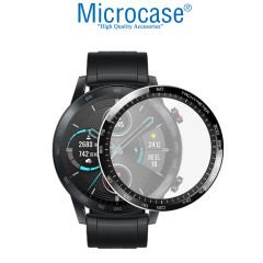 Microcase Honor Watch Magic 2 46 mm Numerik Tam Kaplayan Kavisli Ekran Koruyucu 3D Pet Film - Siyah