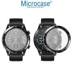 Microcase Honor Watch Magic 2 46 mm Numerik Tam Kaplayan Kavisli Ekran Koruyucu 3D Pet Film - Siyah
