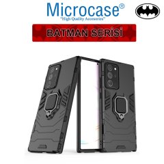 Microcase Samsung Galaxy Note 20 Batman Serisi Yüzük Standlı Armor Kılıf - Siyah