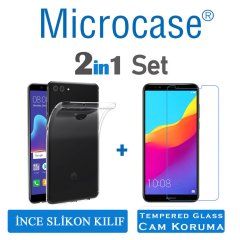 Huawei Y9 2018 İnce 0.2 mm Silikon Kılıf + CAM (SEÇİN)