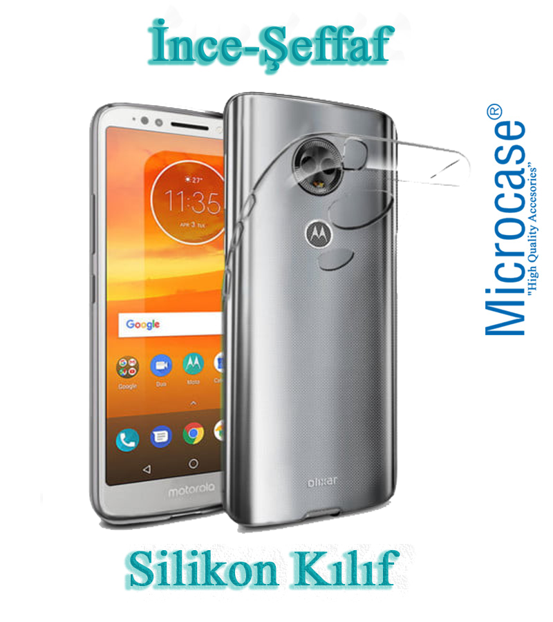 Motorola Moto E5 Plus İnce 0.2 mm Soft Silikon Kılıf+Tempered Cam