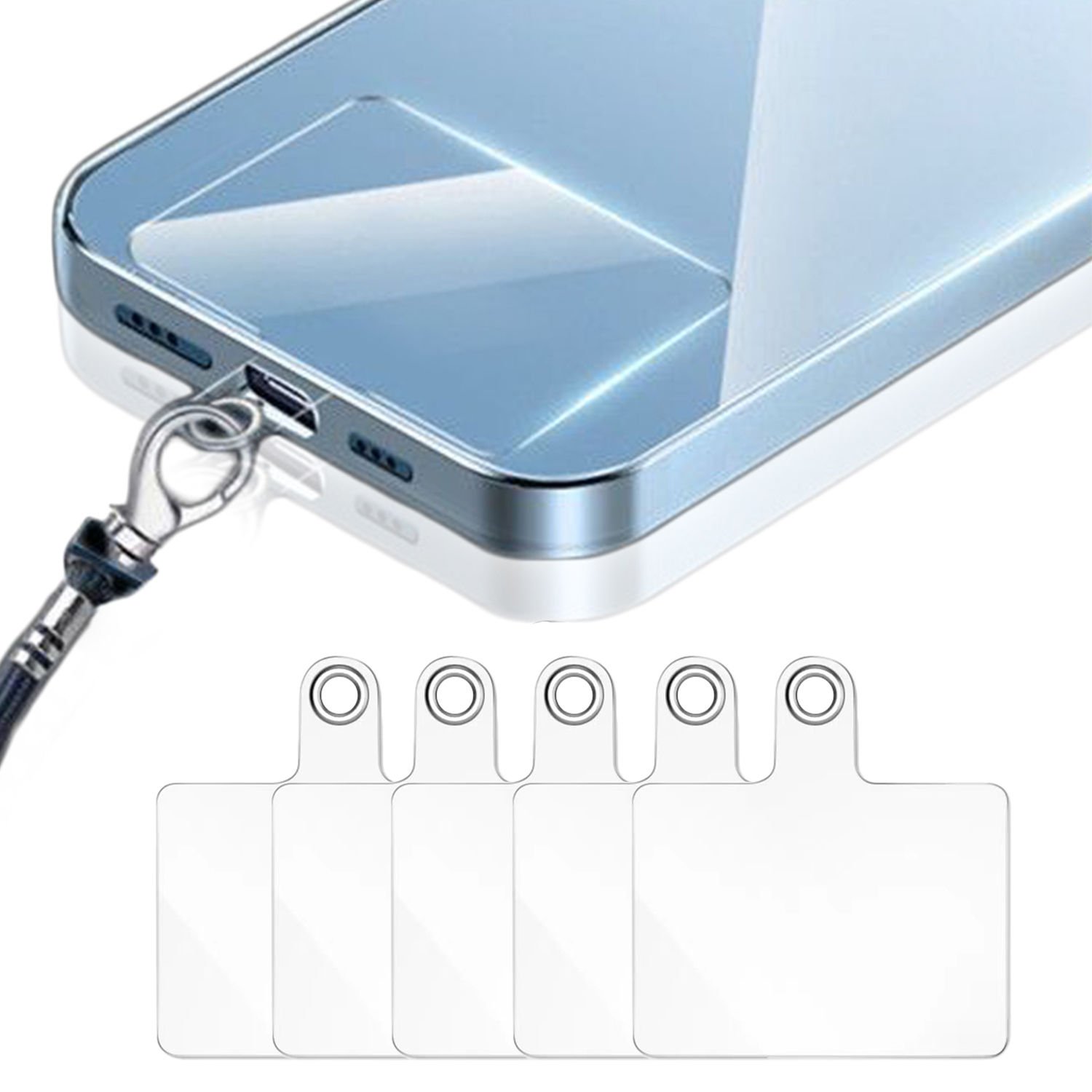 Microcase  Telefon  İp Askılıklar için Plastik   Tutacak Bağlantı Parçası Şeffaf-AL4831 5 Adet