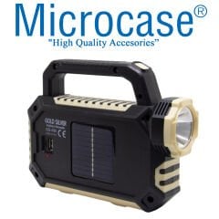 Microcase Su Geçirmez USB ve Solar Şarjlı Çok Fonksiyonlu Uzun Pil Ömürlü Yüksek Işıklı Kamp Lambası-AL3940