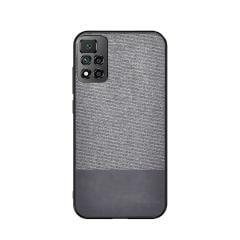 Microcase Xiaomi Redmi Note 11 Pro Çin Versiyon Fabrik Serisi Kumaş Desen Kılıf - Gri