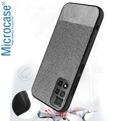 Microcase Xiaomi Redmi Note 11 Pro Çin Versiyon Fabrik Serisi Kumaş Desen Kılıf - Gri