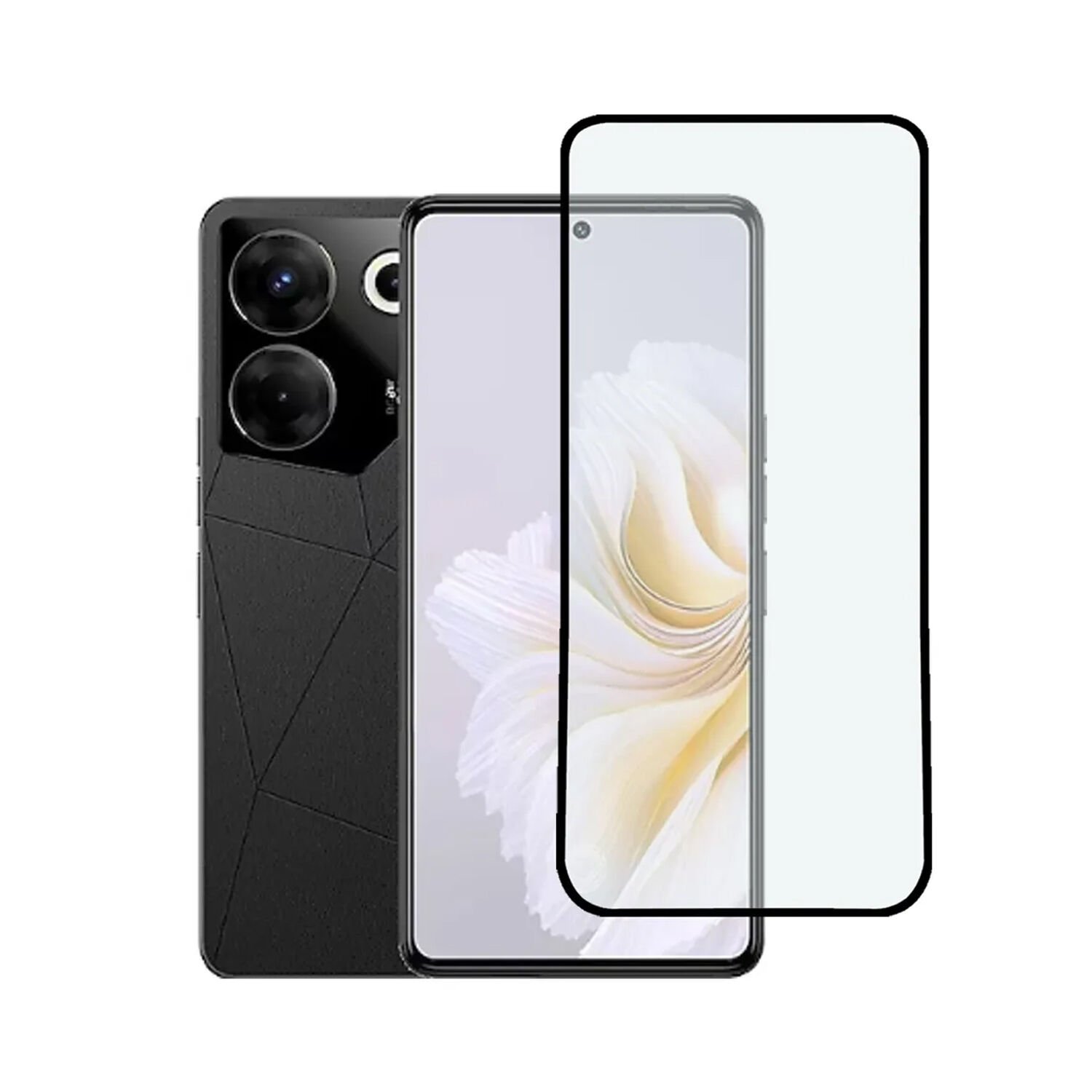 Microcase Tecno Camon 20 Pro 5G Tam Kaplayan Çerçeveli Tempered Ekran Koruyucu - Siyah AL3276
