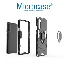 Microcase OnePlus Nord Batman Serisi Yüzük Standlı Armor Kılıf - Siyah
