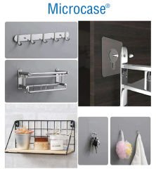 Microcase Güçlü Plastik  Yapışkanlı  6mm Hanger Vidalı Eşya Ürün  Raf Tutucu  Askılık 1 Adet -Şeffaf AL4263