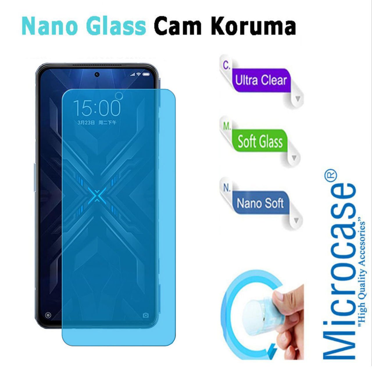 Microcase Xiaomi Black Shark 4 Pro Nano Glass Cam Ekran Koruma Filmi