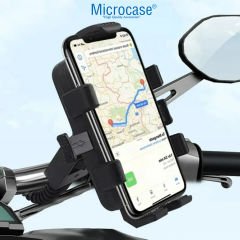 Microcase ZR661 360 Derece Döner Bisiklet Scooter Motor Aynadan Telefon Tutucu AL4574 Siyah