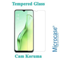 Microcase Oppo A91 Focus Serisi Yüzük Standlı Silikon Kılıf - Siyah + Tempered Glass Cam Koruma