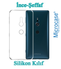 Sony Xperia XZ2 İnce 0.2 mm Soft Silikon Kılıf + Tempered Cam
