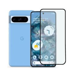Microcase Google Pixel 8 Tam Kaplayan Çerçeveli Tempered Ekran Koruyucu - Siyah AL3276