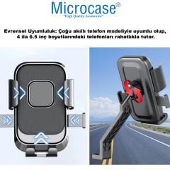 Microcase ZR736 360 Derece Döner Bisiklet Scooter Motor Aynadan Telefon Tutucu AL4575 Siyah