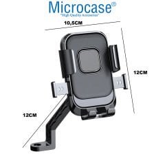 Microcase ZR736 360 Derece Döner Bisiklet Scooter Motor Aynadan Telefon Tutucu AL4575 Siyah