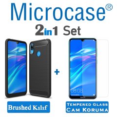 Huawei Y7 2019 - Y7 Prime 2019 Brushed Silikon Kılıf + CAM