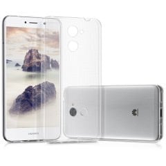 Huawei Y7 Prime Ultra İnce Şeffaf Koruma Kılıfı + Cam