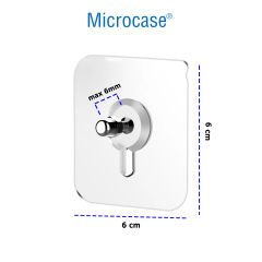 Microcase Güçlü Plastik  Yapışkanlı    6mm Hanger  Vidalı Eşya Ürün  Raf Tutucu  Askılık 5 Adet -Şeffaf AL4263