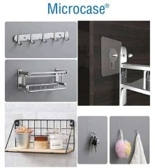 Microcase Güçlü Plastik  Yapışkanlı    6mm Hanger  Vidalı Eşya Ürün  Raf Tutucu  Askılık 5 Adet -Şeffaf AL4263