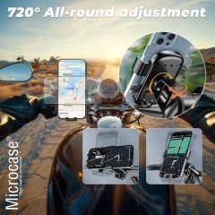 Microcase YC-D2 360 Derece Döner Bisiklet Motorsiklet Atv Scooter Gidon Telefon Tutucu Tutacağı AL4577