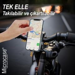 Microcase YC-D2 360 Derece Döner Bisiklet Motorsiklet Atv Scooter Gidon Telefon Tutucu Tutacağı AL4577