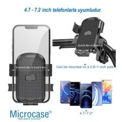 Microcase YC-D2 360 Derece Döner Bisiklet Motorsiklet Atv Scooter Gidon Telefon Tutucu Tutacağı AL4577
