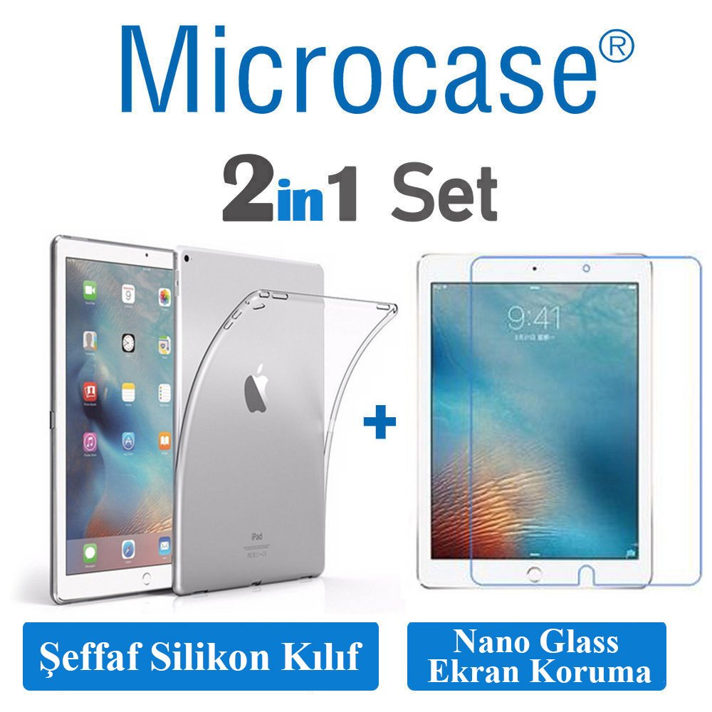 Microcase Apple iPad Pro 10.5 inç Tablet Silikon Kılıf + Nano Glass