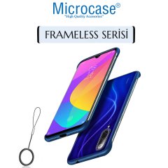 Microcase Xiaomi Mi CC9e - Mi A3 Frameless Serisi Sert Rubber Kılıf - Mavi + Tempered Glass Cam Koruma (SEÇENEKLİ)