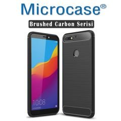 Huawei Y7 Pro 2018 Brushed Kılıf + Tam Kaplayan Çerçeveli Cam