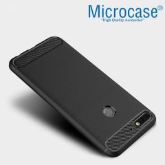 Huawei Y7 Pro 2018 Brushed Kılıf + Tam Kaplayan Çerçeveli Cam