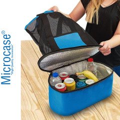 Microcase 2 Katlı Soğutucu Termal Buzluk Bölmeli Plaj Kamp Seyehat Çantası 50 lt - AL2832 Mavi
