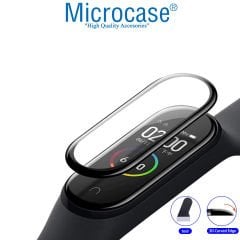 Microcase Xiaomi Mi Band 6 Tam Kaplayan Kavisli 3D Ekran Koruyucu Pet Film - Siyah