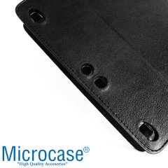 Microcase Lenovo Tab 3 10.1 Business X70F Alfa Book Case PU Deri Standlı Kılıf - Siyah + Nano Esnek Ekran Koruma Filmi