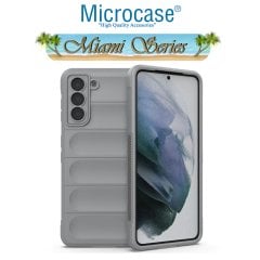 Microcase Samsung Galaxy S22 Miami Serisi Darbeye Dayanıklı Silikon Kılıf - Açık Gri