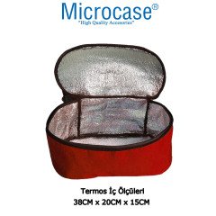 Microcase 2 Katlı Soğutucu Termal Buzluk Bölmeli Plaj Kamp Seyehat Çantası 50 lt - AL2832 Kırmızı