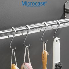Microcase   Paslanmaz Çelik Metal Banyo Duşakabin Mutfak vb Alanlar için Askılık S Model -AL4837  2 Adet