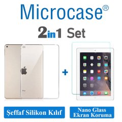 Microcase Apple iPad 4 mini Tablet Silikon Tpu Kılıf+Nano Glass