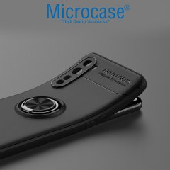 Microcase OnePlus Nord Focus Serisi Yüzük Standlı Silikon Kılıf - Siyah