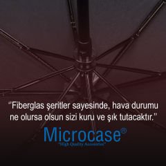 Microcase Unisex Tam Otomatik 8 Telli Rüzgar Korumalı Rüzgarda Kırılmayan Su Geçirmez Dayanıklı Şemsiye AL4663