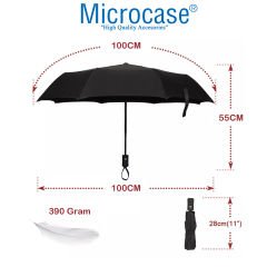 Microcase Unisex Tam Otomatik 8 Telli Rüzgar Korumalı Rüzgarda Kırılmayan Su Geçirmez Dayanıklı Şemsiye AL4663