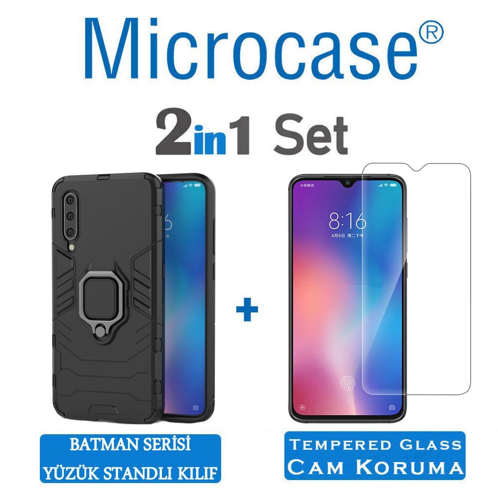 Xiaomi Mi 9 Batman Serisi Yüzük Standlı Kılıf + CAM (SEÇİN)