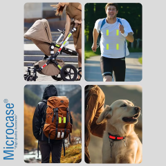 Microcase 10in1 Bebek Arabası Bisiklet Scooter Elbise için Güvenlik Emniyet Amaçlı Fosforlu Sticker Etiket Seti - AL4999