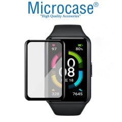 Microcase Huawei Honor Band 6 Tam Kaplayan Kavisli 3D Ekran Koruyucu Pet Film - Siyah