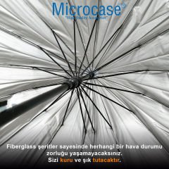 Microcase Unisex Otomatik 16 Telli Rüzgara Dayanıklı Su Geçirmez  Baston Şemsiye AL4664