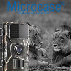 Microcase 1080P Full HD 16 Megapixel SD Kart Girişli Su Geçirmez Gece Görüşlü Fotoğraf Video Çekim Kamuflaj Desenli Fotokapan-AL3897