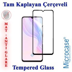 Microcase Vivo X50 Lite Tam Kaplayan Çerçeveli Tempered Ekran Koruyucu - Mat Siyah