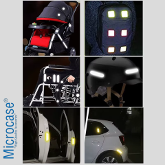 Microcase 10in1 Bebek Arabası Bisiklet Scooter Elbise için Güvenlik Emniyet Amaçlı Fosforlu Sticker Etiket Seti - AL4999