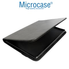 Microcase Lenovo Tab 3 10.1 Business X70F Alfa Book Case PU Deri Standlı Kılıf - Siyah